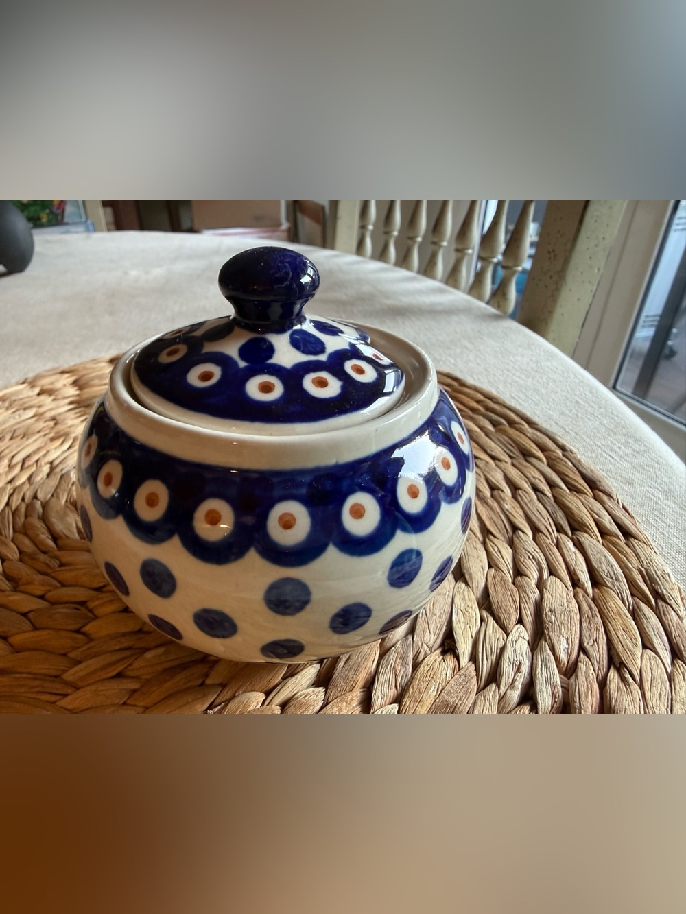 Handcrafted Boleslawiec Poland Sugar Bowl